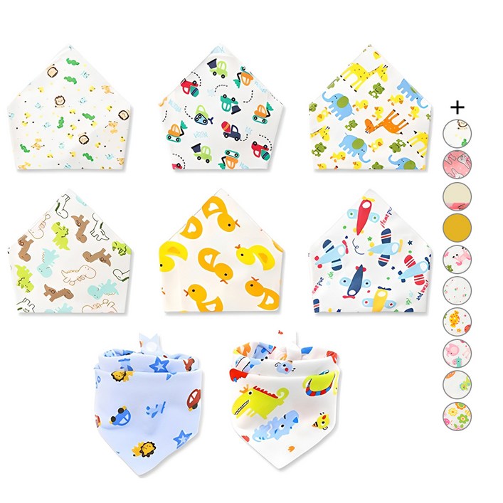 구디스 유아 면 스카프빕 8종 세트