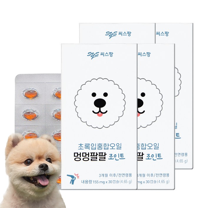 씨스팡 멍멍팔팔 조인트 관절영양제, 초록입홍합, 4개, 뼈관절강화