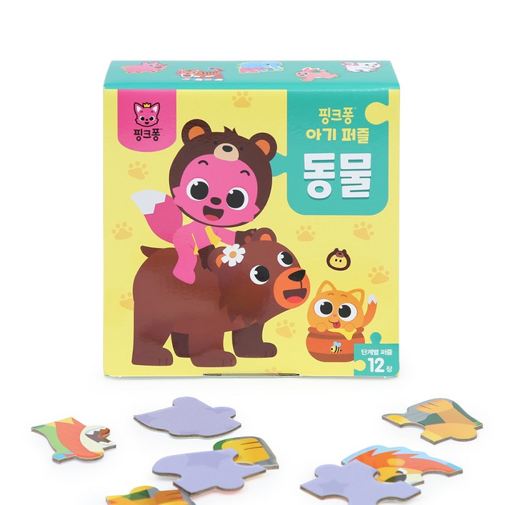 핑크퐁 아기 판퍼즐 동물 12종, 1세트