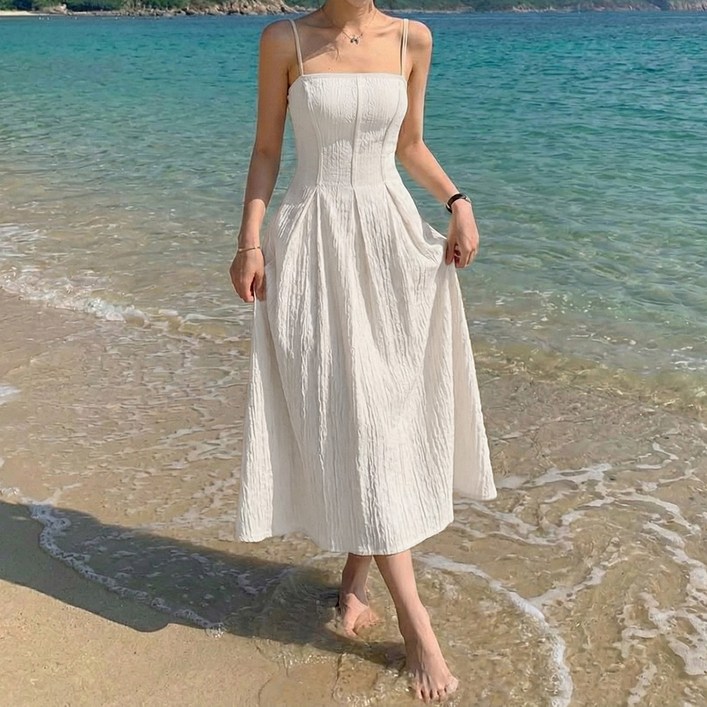 비비에모 엘로라 라인 슬림 A라인 롱 원피스 12470