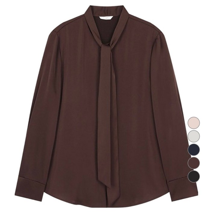 리스트 여성용 라운드넥 타이 블라우스 TWWBLO82020