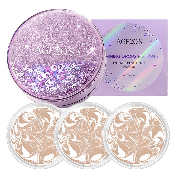 에이지투웨니스 샤이닝 드롭 에디션 뉴오리지널 에센스 커버 팩트 케이스 리필 12.5g x 3p 에이지투웨니스 샤이닝 드롭 에디션 뉴오리지널 에센스 커버 팩트 케이스 리필 12.5g x 3p