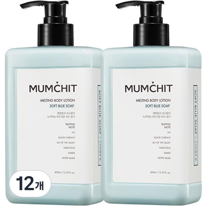 멈칫 멜팅 바디로션 소프트 블루 솝 비누향, 400ml, 12개