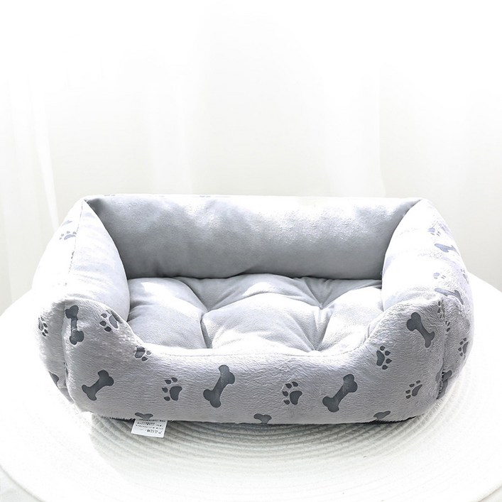 허니버블 강아지 뼈다귀 무늬 꿀잠 사각 방석 쿠션