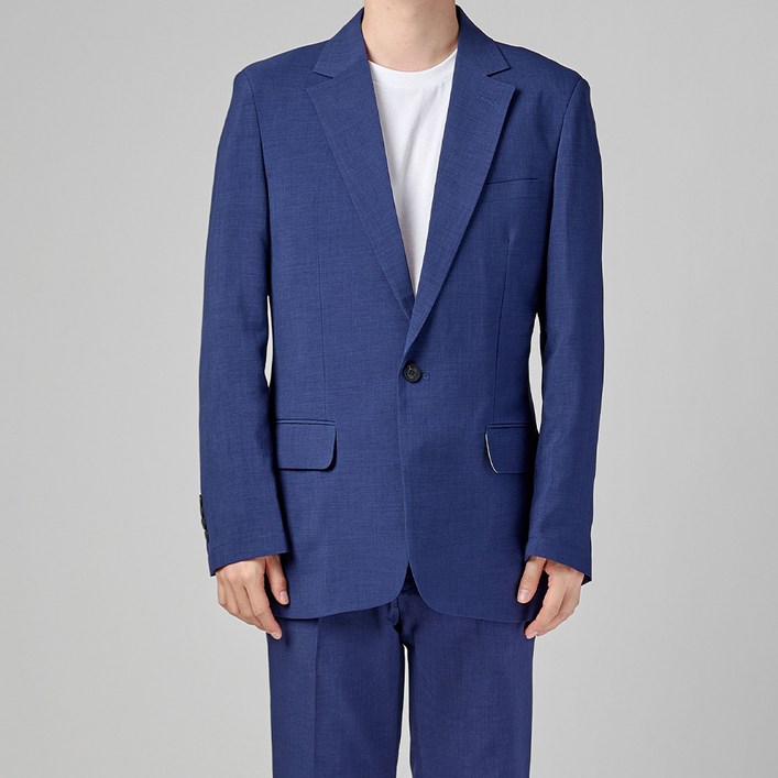 카포넬 남성용 린넨 데일리 플랩포켓 원버튼 정장세트 CU3001