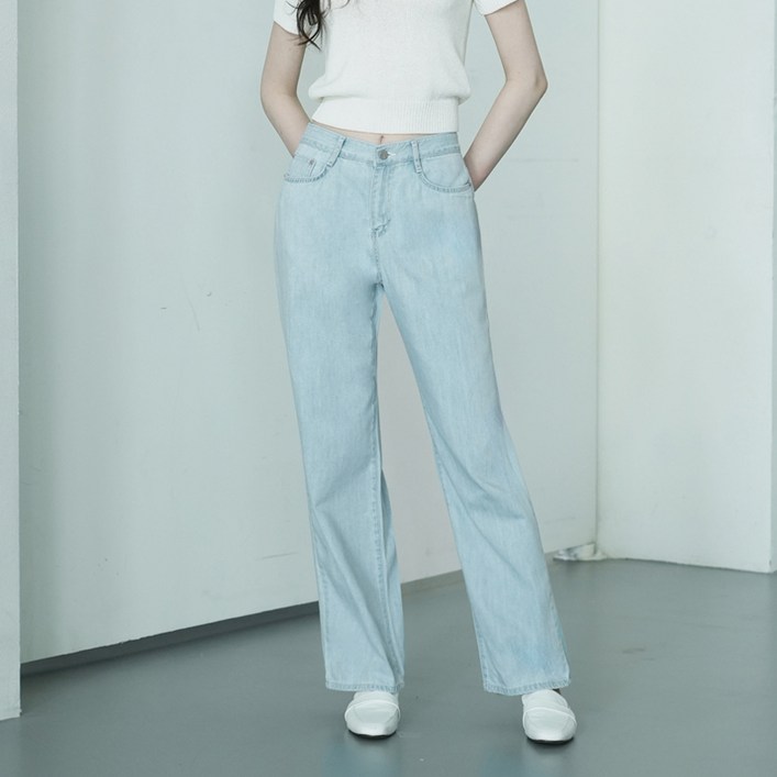 와르 여성용 썸머 와이드핏 데님 팬츠 와르 여성용 썸머 와이드핏 데님 팬츠