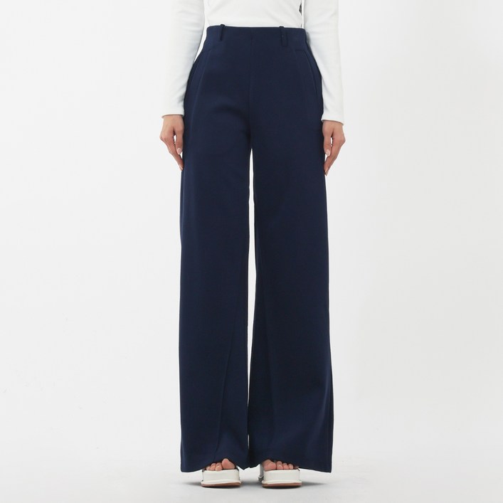 엘쏘 여성용 롱/숏 기장 선택 캐주얼 쭈리 스트레이트 와이드 슬랙스