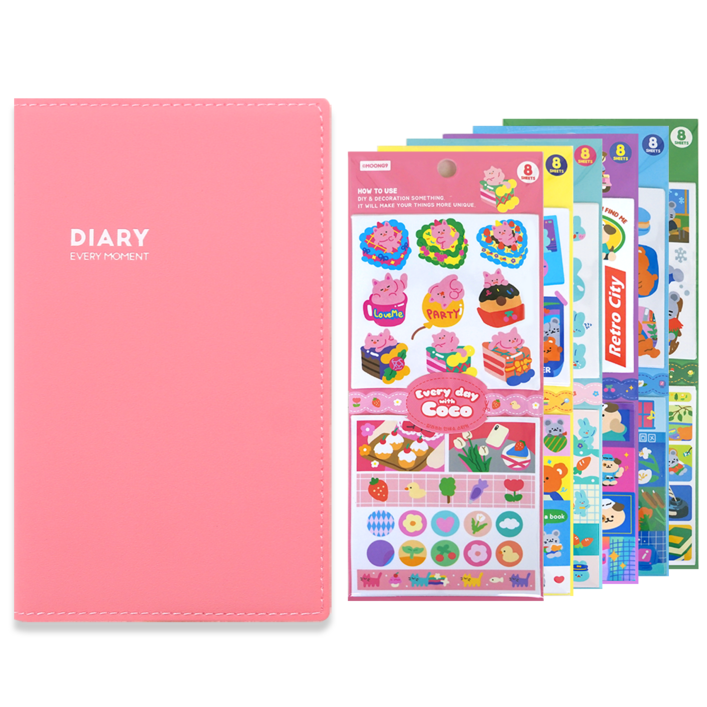 뭉구 만년형 슬림 심플커버 다이어리 세트