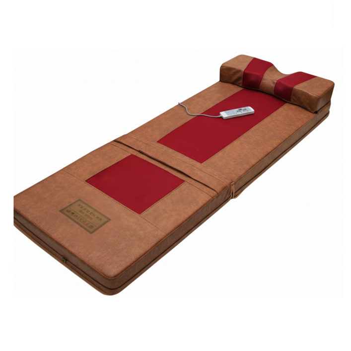 웰빙 어깨 전신마사지 고급형 안마매트 찜질 두타사은품 증정, NIV2001, 브라운