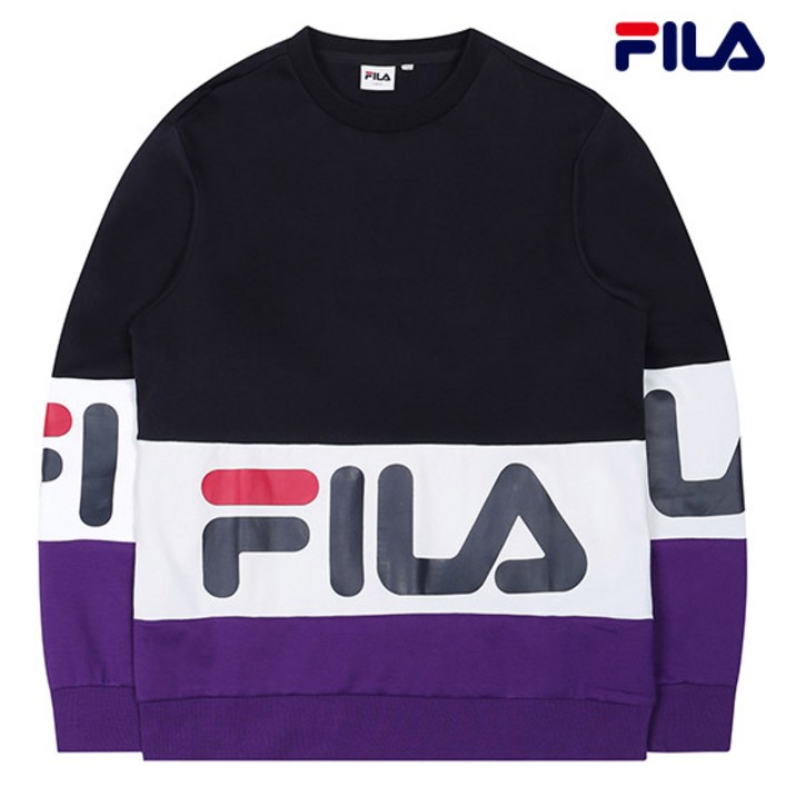 FILA 남여공용 3단 컬러 블럭 맨투맨 FS2POC1117XPUE