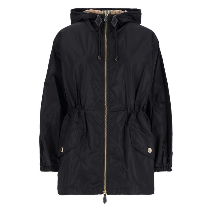 버버리 후드 넥 드로스트링 코트