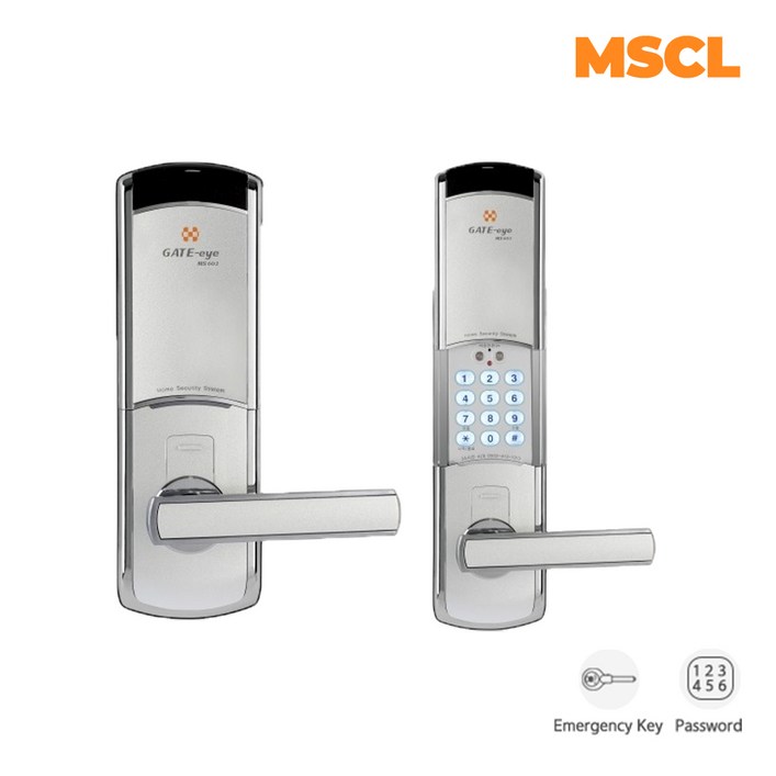 게이트아이 MS602 손잡이형 현관문도어락 방화문용 비상키 디지털도어락 실버색상, MS602 실버색상 게이트아이 MS602 손잡이형 현관문도어락 방화문용 비상키 디지털도어락 실버색상, MS602 실버색상