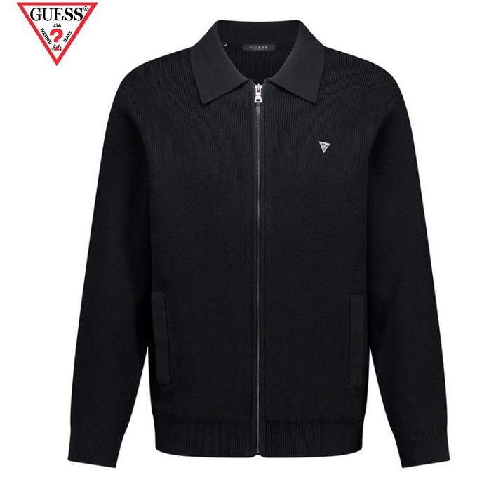 정품 게스 남성 풀집 니트 GKN25  간절기 데일리 필수템 레귤러핏 집업 가디건