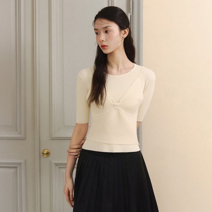 잇미샤 25 SS 뷔스티에 레이어드 니트 탑 ITP4ZPO800 2121048