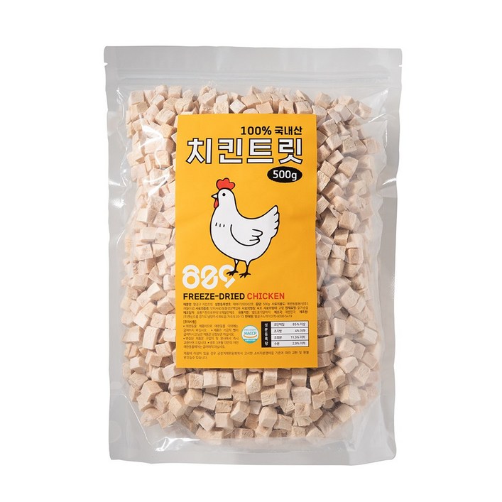 국내산 강아지 고양이 동결건조 대용량 소프트 트릿간식, 1개, 500g, 치킨