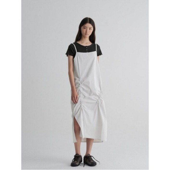 에잇세컨즈 스트링 레이어드 롱 원피스 라이트 그레이 355771LY62