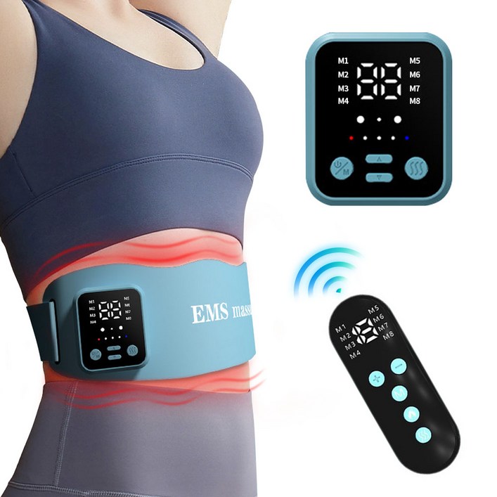 Garrl 저주파 복부 마사지기 EMS 트레이닝 마사지기 무선 온열 진동 복부 마사지기 리모컨 포함