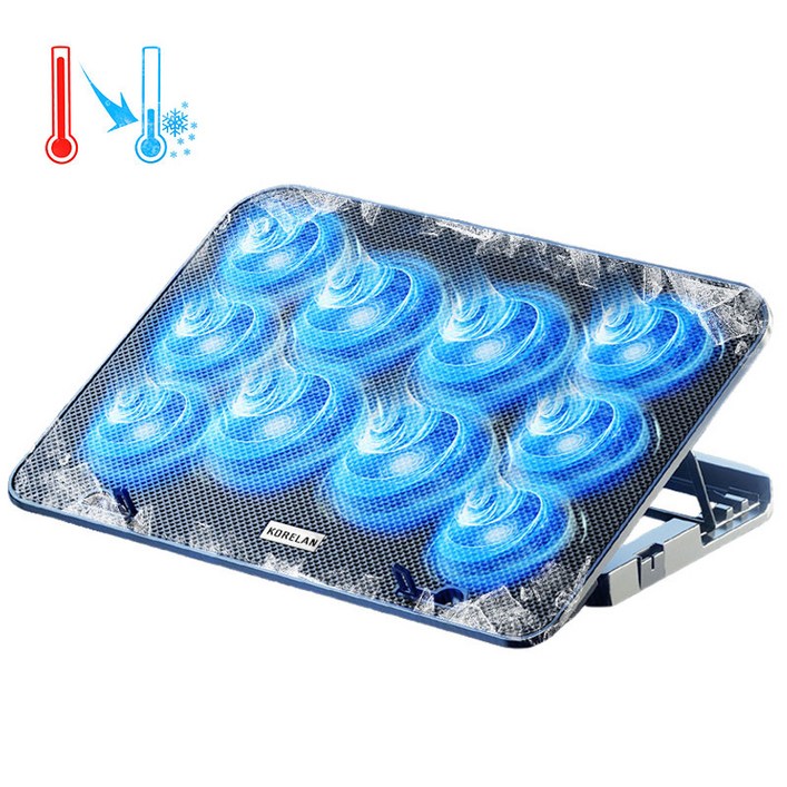 KORELAN 노트북 쿨링패드 강력한 터보팬 게이밍 노트북 전용 1318인치 높이조절 노트북 액세서리