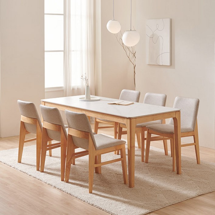 삼익가구 어썸 통세라믹 원목 4인 6인 식탁 풀세트
