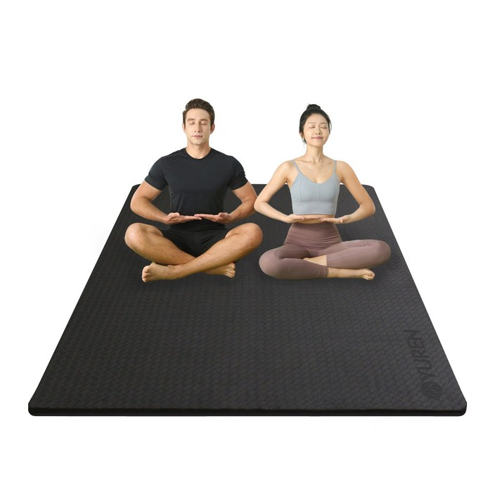 유렌 TPE 대형 홈트매트 130x200cm 요가매트 15MM 운동매트, 1개, 블랙