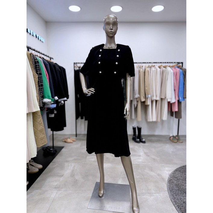 제시뉴욕 케이프 디테일 원피스 DE4NSOP1260 BK