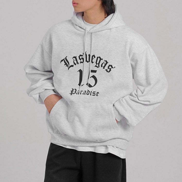 애즈낫 크롬15 오버핏 후드티