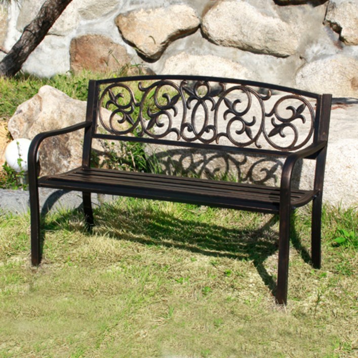 당일발송 샤인 2인용 철제벤치 정원 가든 포토존 야외벤치