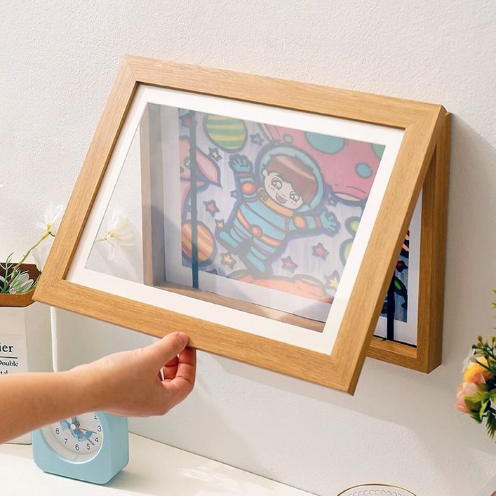 이지유 아이 그림 보관 100장 액자 벽걸이 키핑 프레임 스케치북 상장 미술 아이방 꾸미기