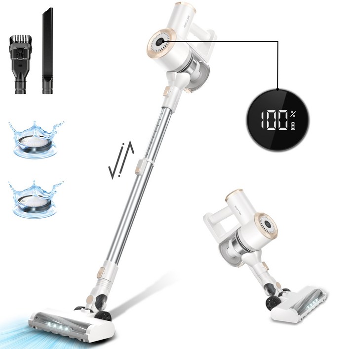 최신형 프리티케어 33KPa의 강력한 흡입력을 가진 스틱형 진공청소기 애완동물 털을 위한 경량 무선 진공청소기, W200 White