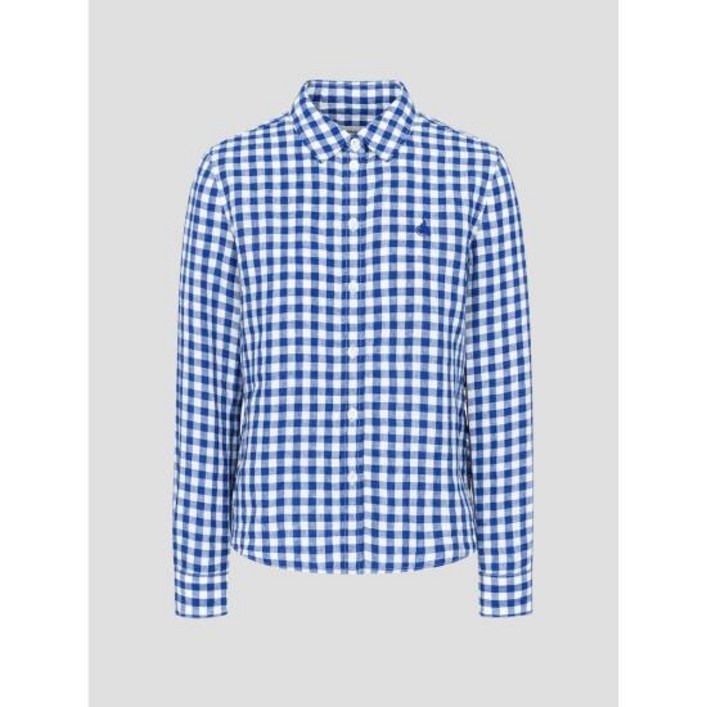 [빈폴레이디스] 리넨 깅엄 체크 슬림핏 셔츠 블루 (BF5364C07P) 124683