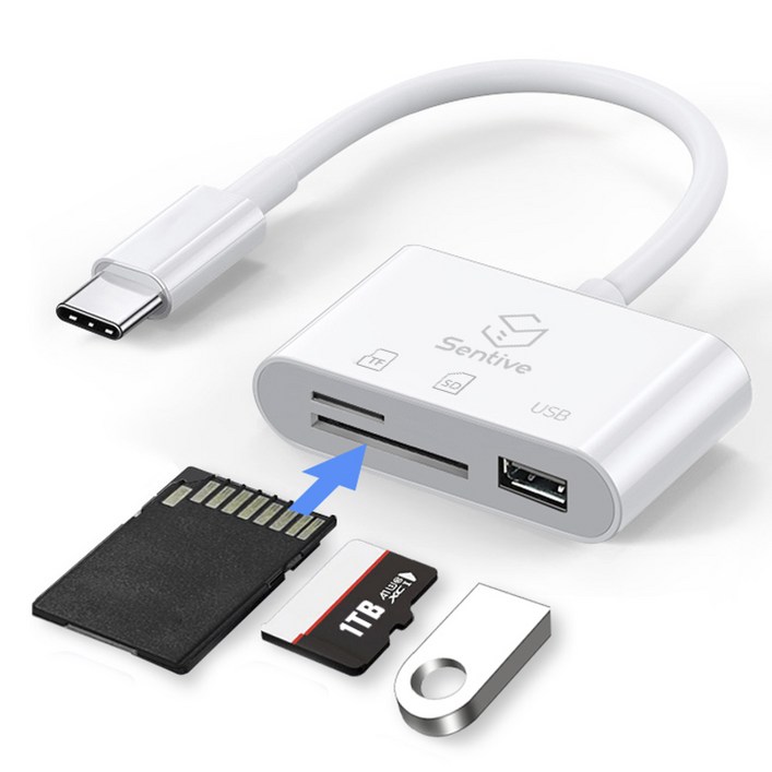 센티브 C타입 SD카드 리더기 OTG 케이블 멀티리더기 변환젠더 허브 아이폰15 호환