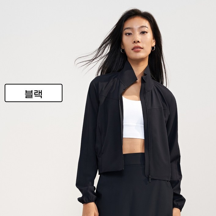 ANYOU UPF50 여성 여름 스탠드 칼라 지퍼 자켓 숏 기장 얇은 요가 운동 탑 자외선 차단 의류