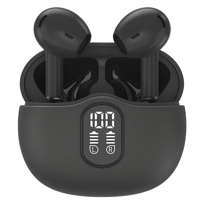 블라우풍트 Ai ENC 노이즈캔슬링 LED 블루투스 5.4 오픈형 이어폰, BLPBE363K, 블랙, 30시간, 액티브노이즈캔슬링ANC, 방수가능, BLPBE363K, 블랙