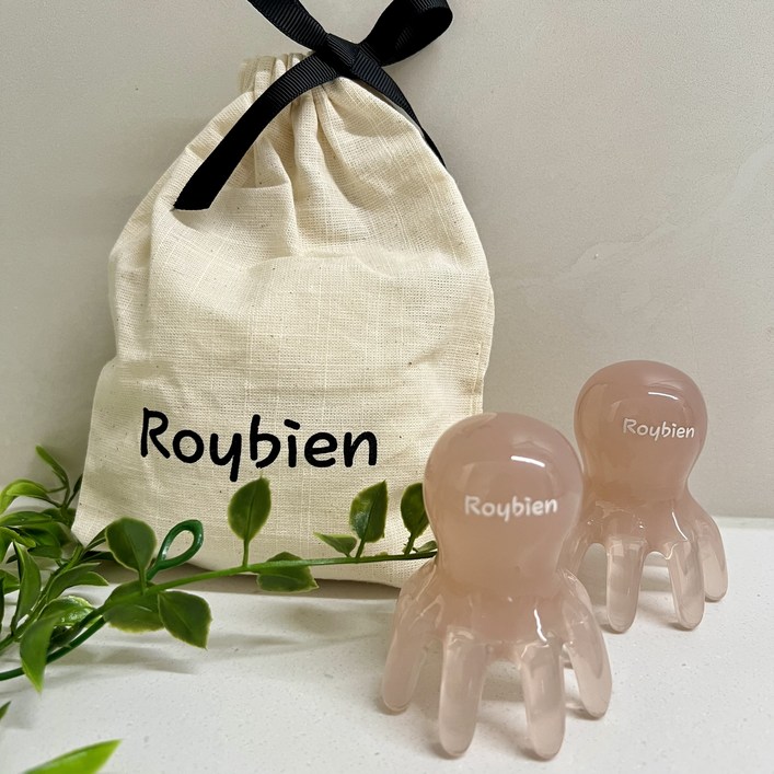 대형 문어 두피 괄사 마사지기 천연소재 1+1, 핑크, 1세트