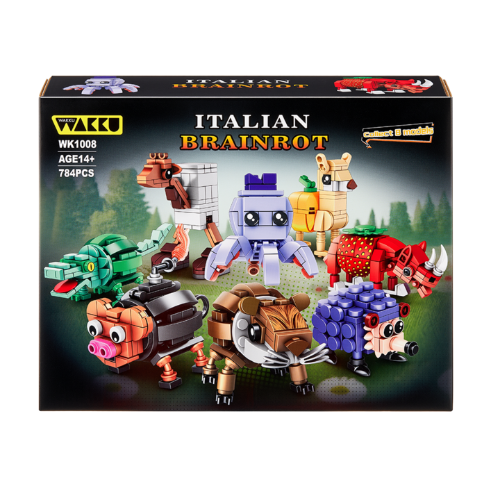Wakku 이탈리안 브레인롯 Italian brainrot 블록 업그레이드 8종 블럭세트 pcs784, 1세트