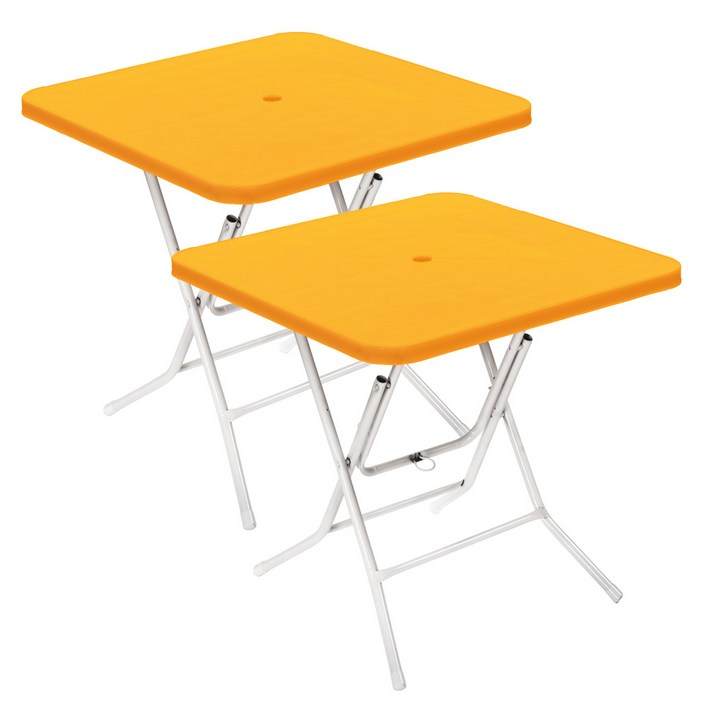 플라스틱테이블 사각테이블 야외테이블 편의점 포장마차 간이 접이식, 옐로우 2개