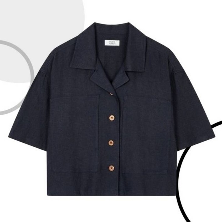 스튜디오 톰보이 린넨 오픈카라 셔켓9175221990CTDH1729931