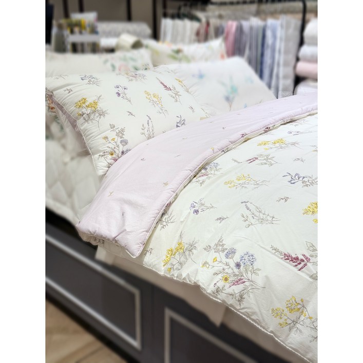 레노마홈 스텔라워싱 이불커버 베개 세트 60수 고밀도면