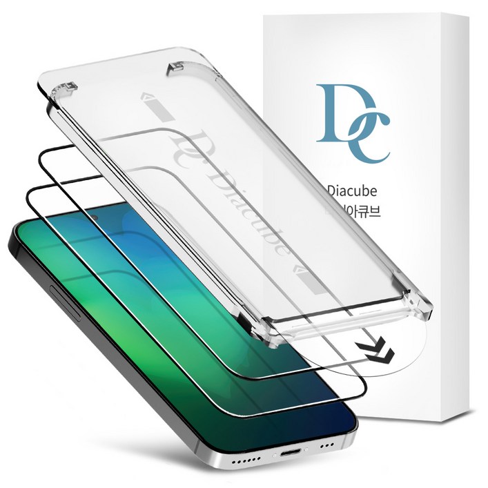 다이아큐브 갤럭시 S25엣지 Edge 3D풀커버 저지문 9H 강화유리 액정보호필름 Easy 자동부착, 지문인식지원 2P, 2개입
