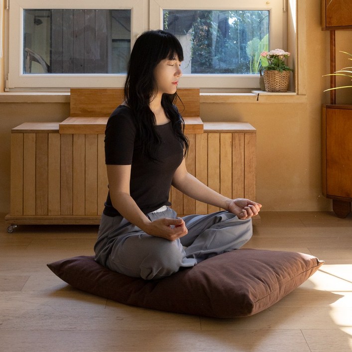 쿠션이야기 탄탄 목화구름 절방석 솜포함, 그레이