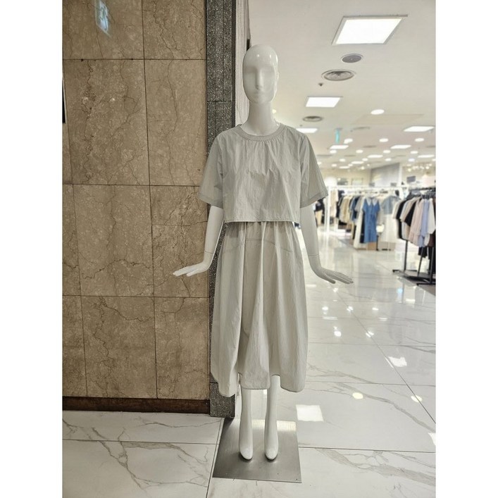 밸리걸 투웨이 바스락 반팔 롱 원피스 820330