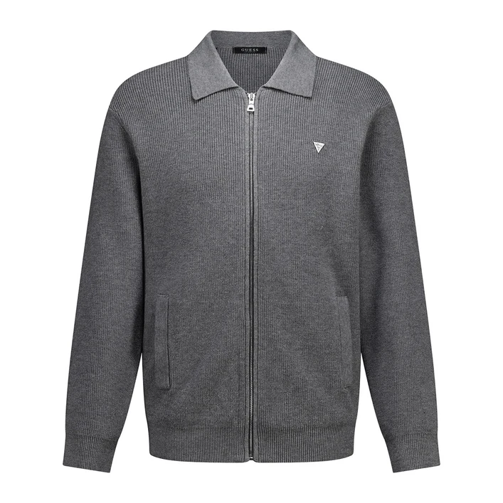 게스 남성 네이비 성인용 베이직 풀집업 니트집업 GU2