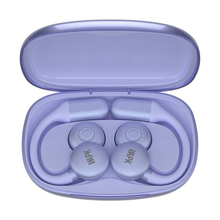 WAPIK 귀걸이형 오픈형 이어폰 R7 블루투스 6.0 ENC 노이즈 캔슬링 운동용 C타입