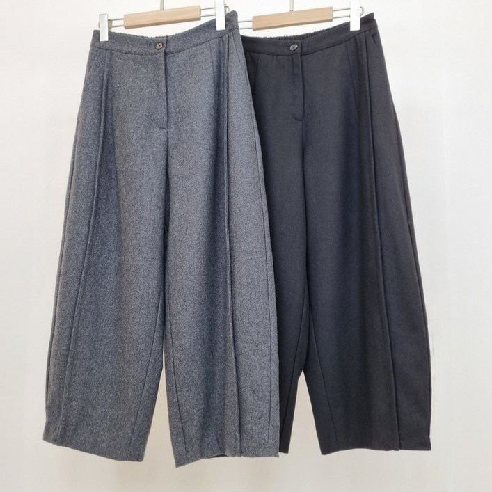 넉넉한 핏 겨울 와이드 울팬츠 여성 슬랙스 모바지