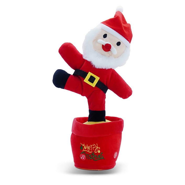 크리스마스 선인장 산타 트리 루돌프 화분인형 말 따라하는 움직이는 인형 춤추는 트리인형 댄싱트리, 산타 화분인형, 1개