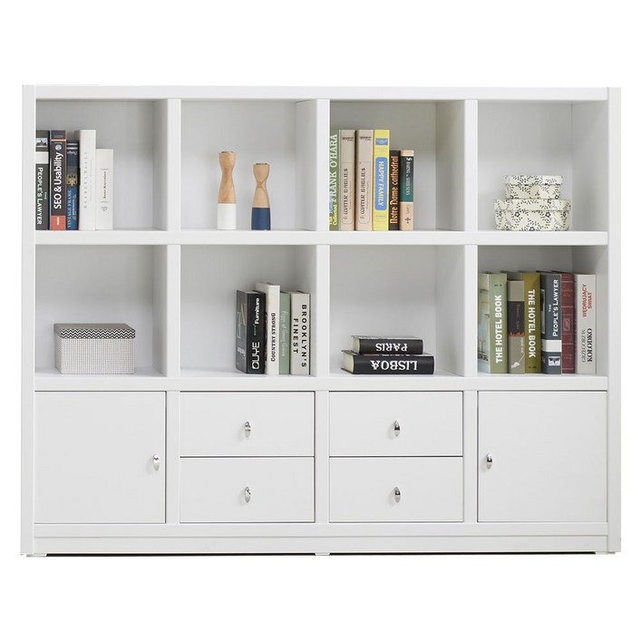 투모로 3단책장수납형 가로형책장 거실 아이방 공부방 사무실책장 사무용책장