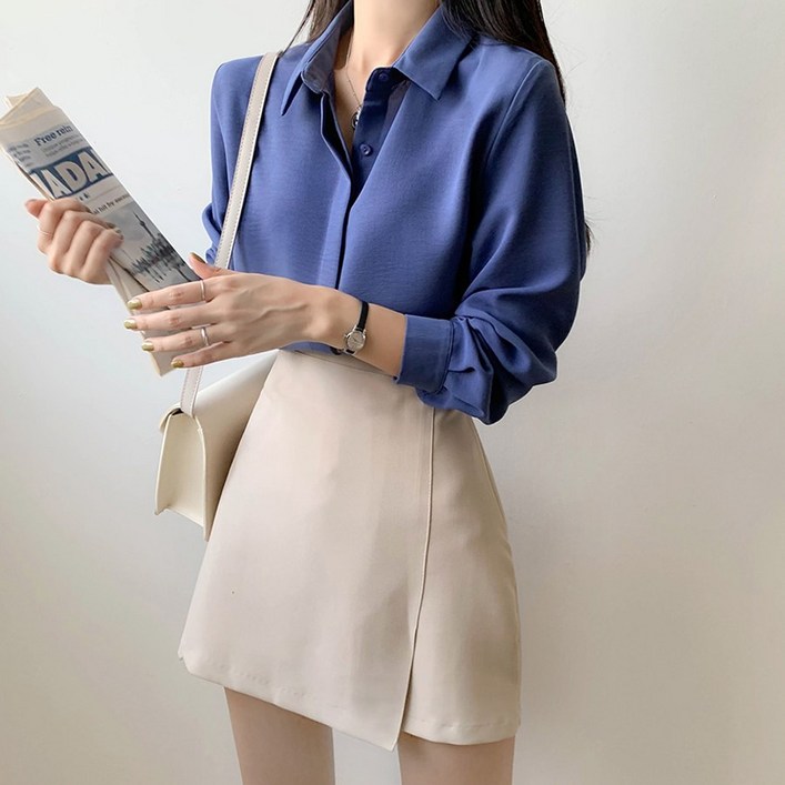 재구매최고  3만장돌파 데일리 링클프리 히든버튼 긴팔 블라우스 IT7810