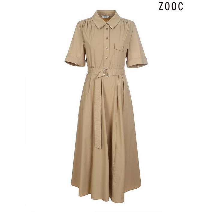 주크    셔츠카라 벨티드 원피스  V233MSE903 BE