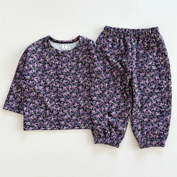 아이스토리키즈 국내산할미꽃 유아 간절기 아동 상하세트