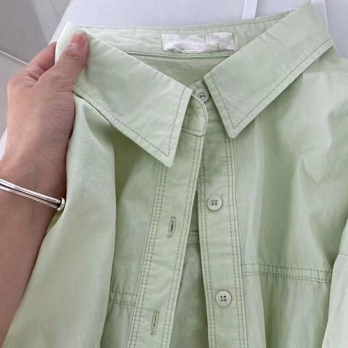 셔츠 여성복 신상 캐주얼 코디 면 긴팔 상의 덧장 루즈핏 코트